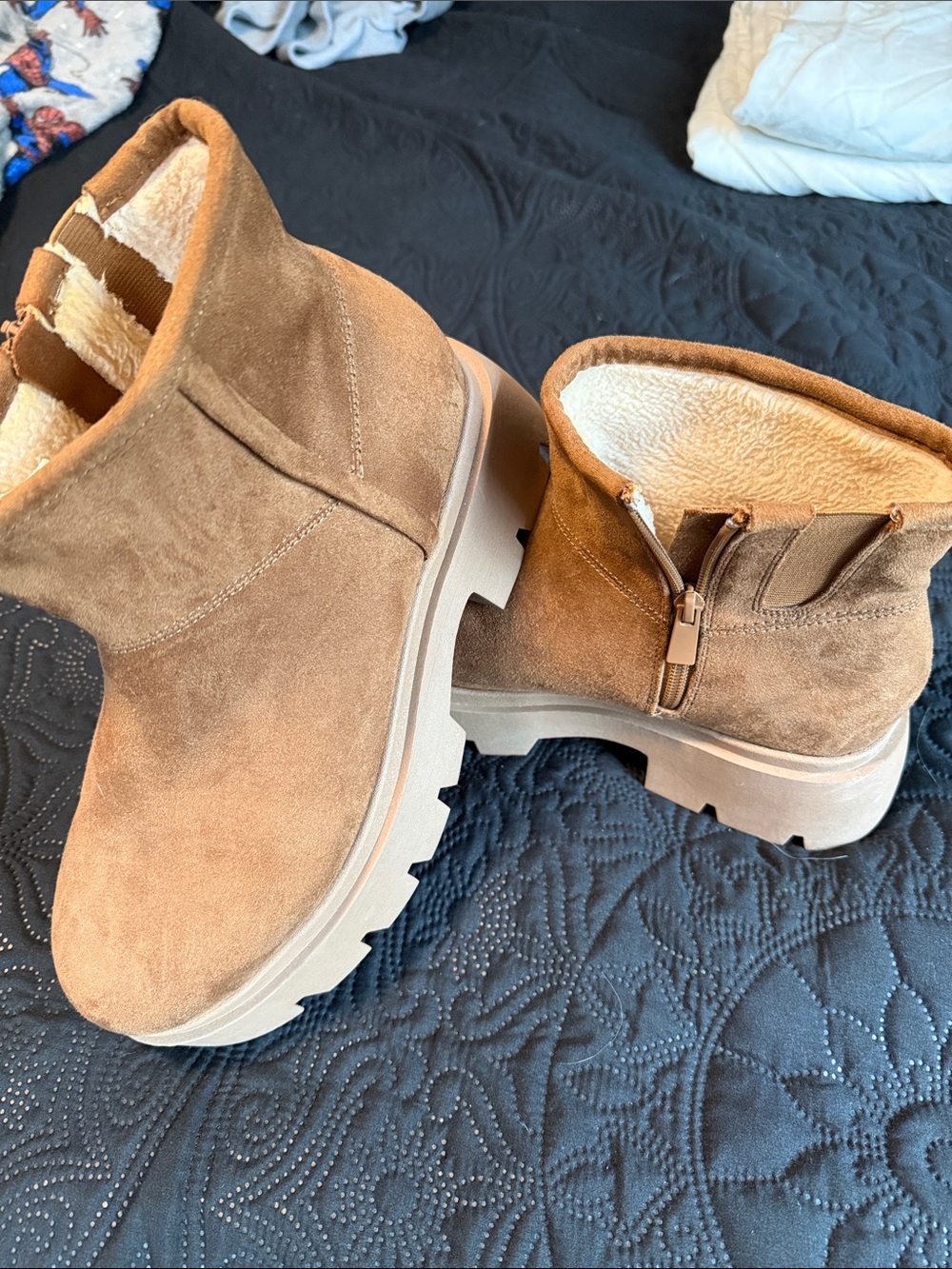 torrid Chestnut Suede Platform Ankle Boots